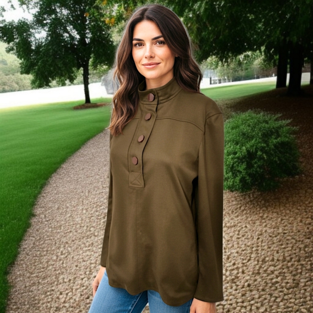 Tommy Hilfiger Special Edition Italian Wool Tunic M Top Henley Y2K Academia Vtg